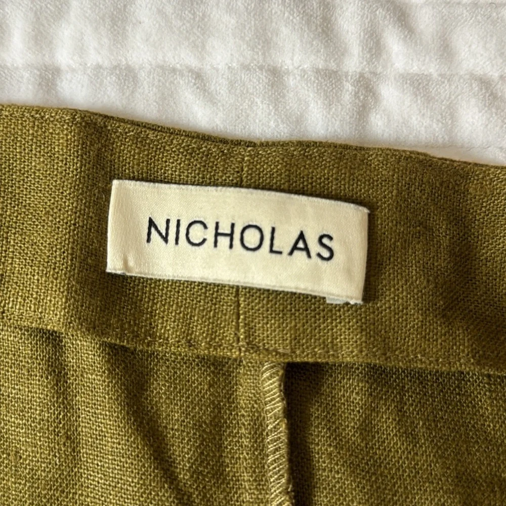 Nicholas Button Front Belted Linen Mini Dress - sz 4 US - Picture 6 of 8